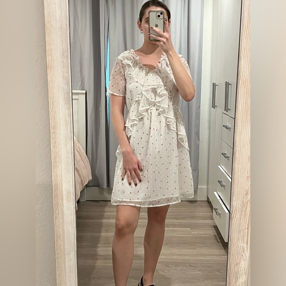 Lost Ink Ruffle Front Mini Tea Dress - Picture 3 of 3